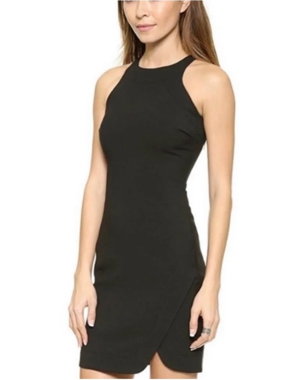 Elizabeth and James Black Halter Bodycon Mini Dress